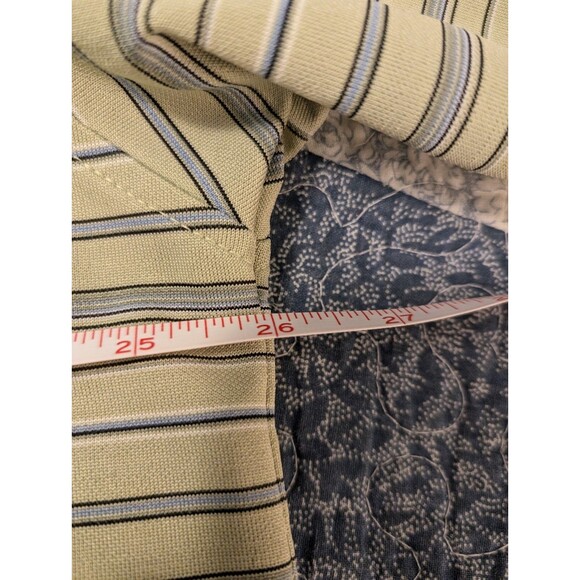 Tehama Golf Polo Shirt Men's XXL Green &Blue Striped Hang'Em Dry Moisture System - Picture 10 of 12